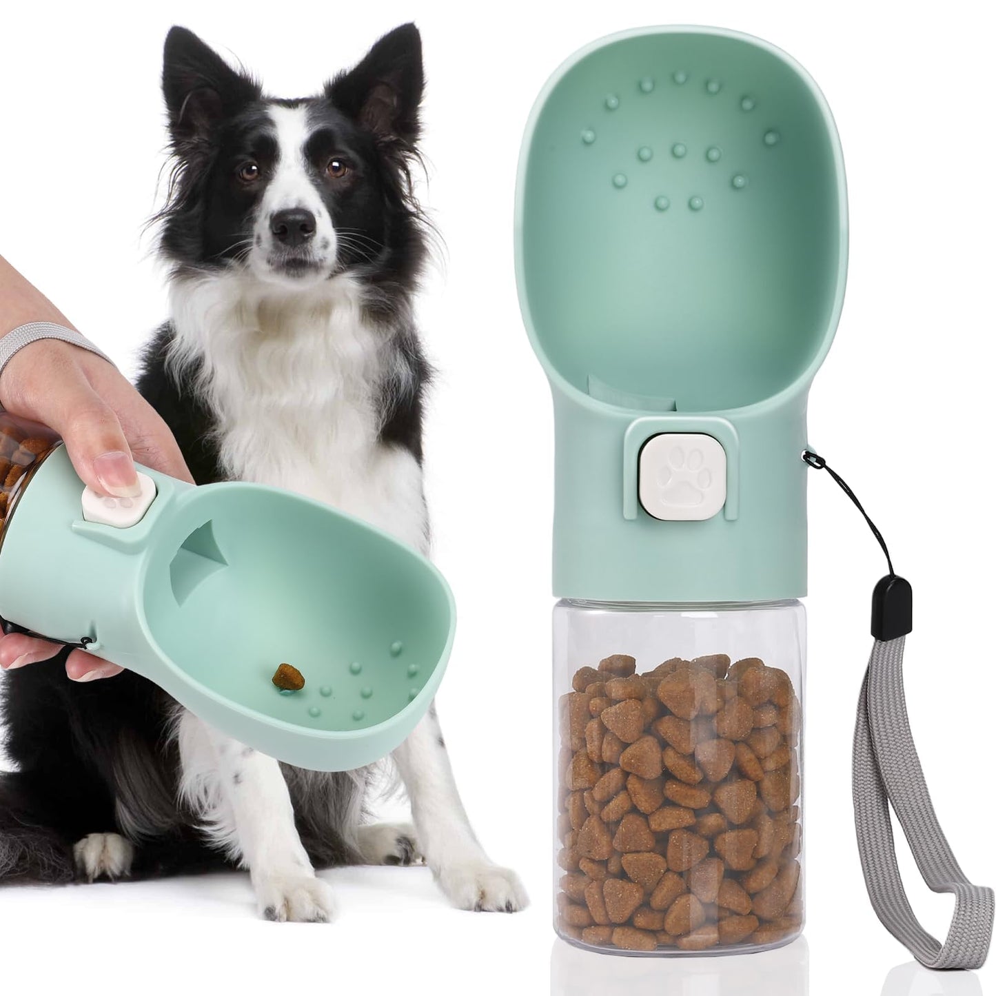 Garrafa de água portátil 3 em 1 para cães e dispensador de comida
