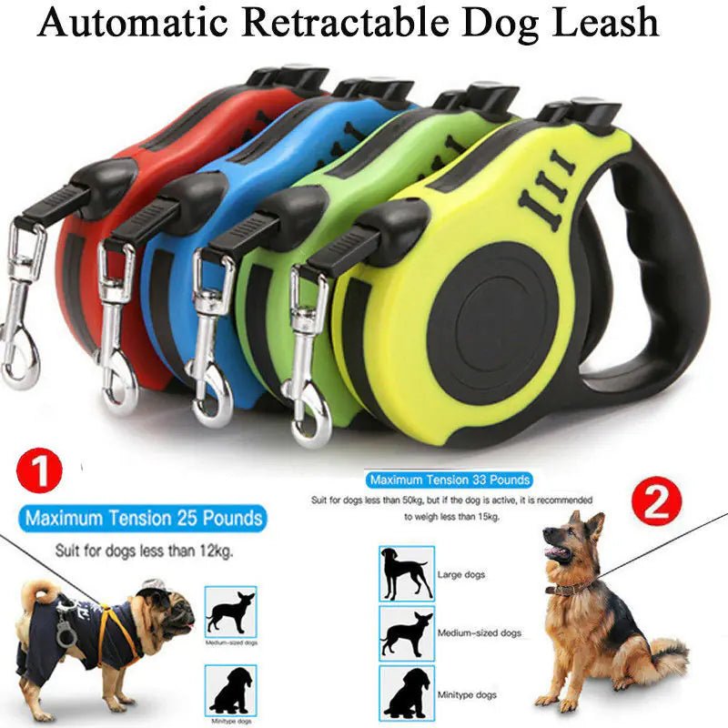 Coleira retrátil automática para cães