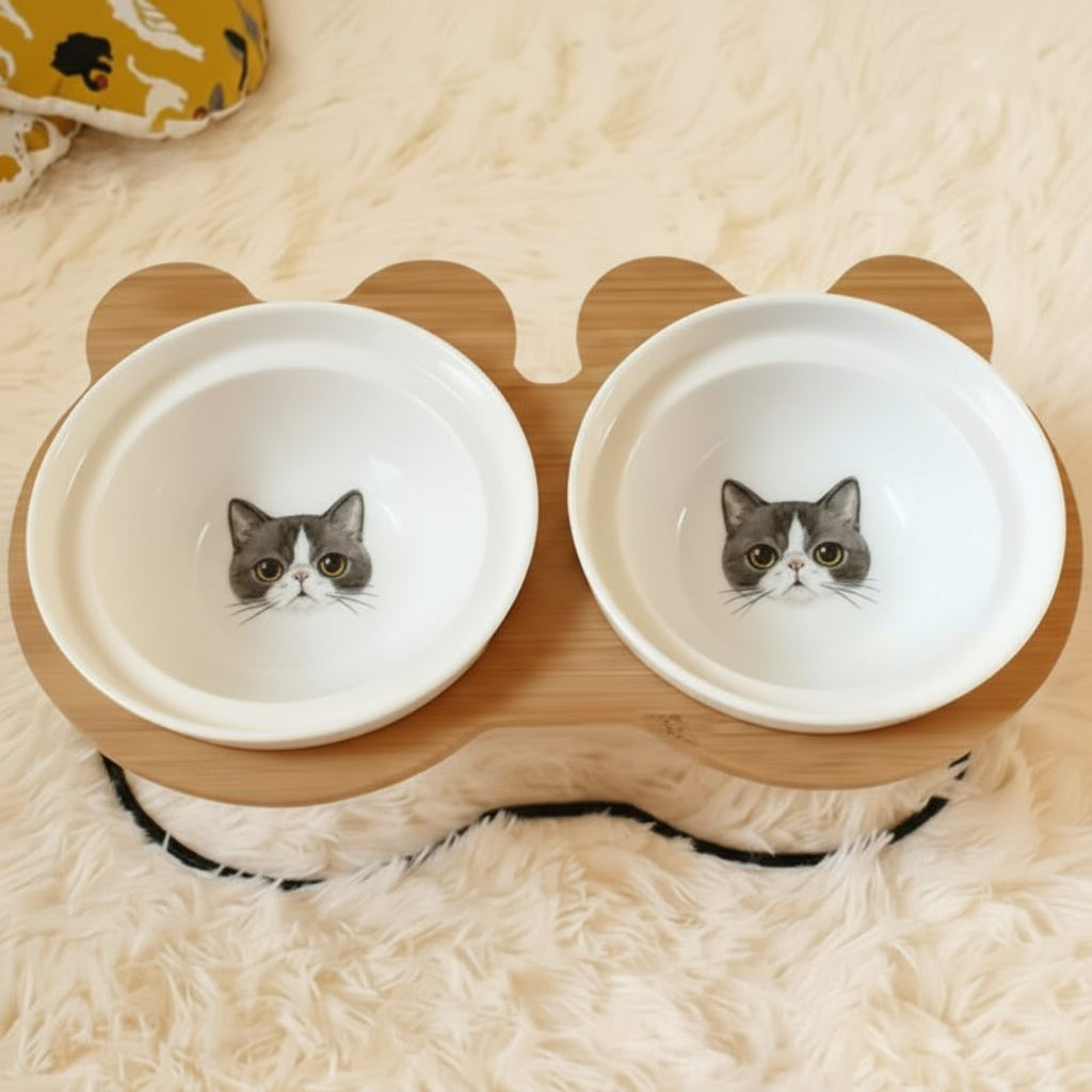 Suporte Ergonômico para Comida de Gato