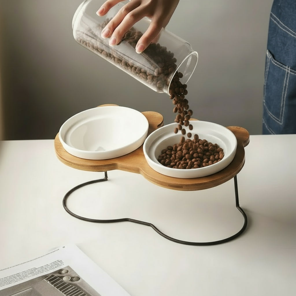 Suporte Ergonômico para Comida de Gato