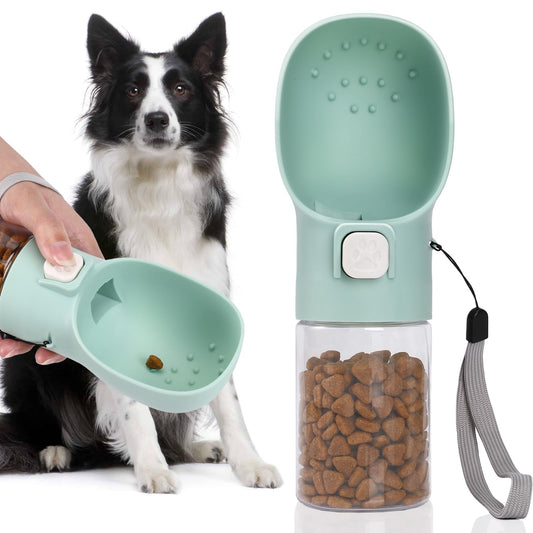 Garrafa de água portátil 3 em 1 para cães e dispensador de comida